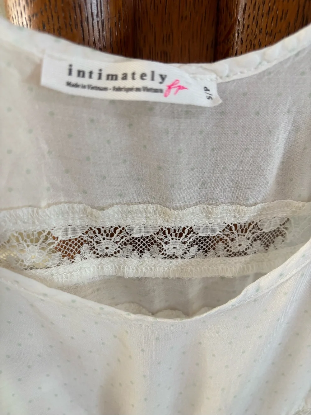 Free People Cream Lace-Panel Floaty Chemise